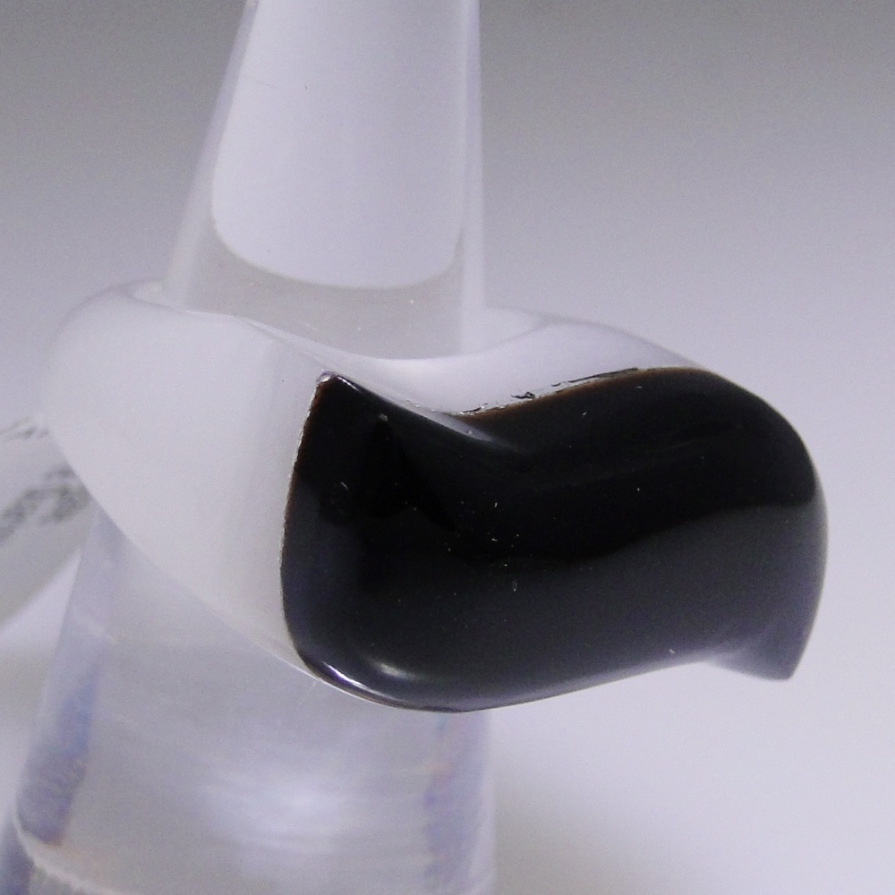 Bold gemstone ring Black Onyx Quartzite, size: 6